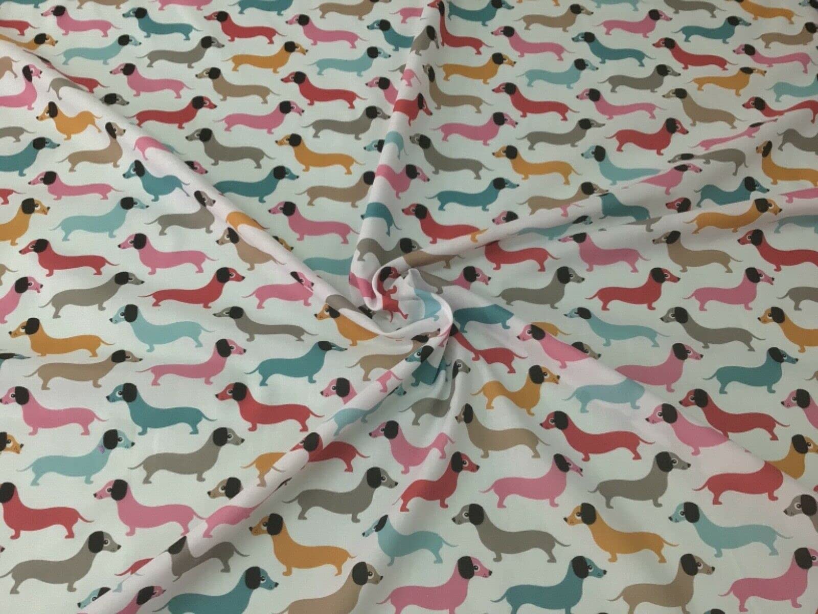 Nova TrimmingsDachshund Sausage Dog Polycotton Dress/Craft Fabric Designs
