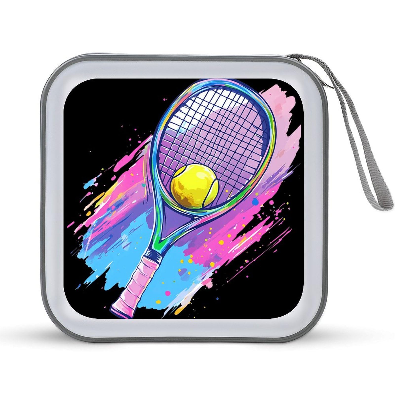 Tie-dye Tennis CD Case Plastic DVD Case Holder Wallet Disc Storage Organizer for Car Travel