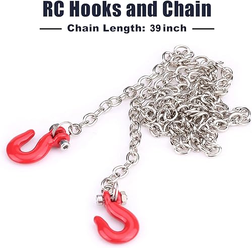 Miniatura 8 de VGEBY1 Gancho de cadena a control remoto, mini gancho de remolque, cadena de remolque de metal, accesorios para 110 SCX10 D90 RC Crawler modelo de