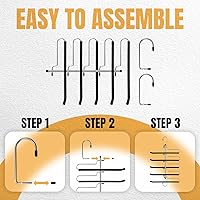 Vista 4 de Perchas para pantalones que ahorran espacio, perchas mágicas resistentes para pantalones de mezclilla, acolchado de espuma antideslizante, 5 capas
