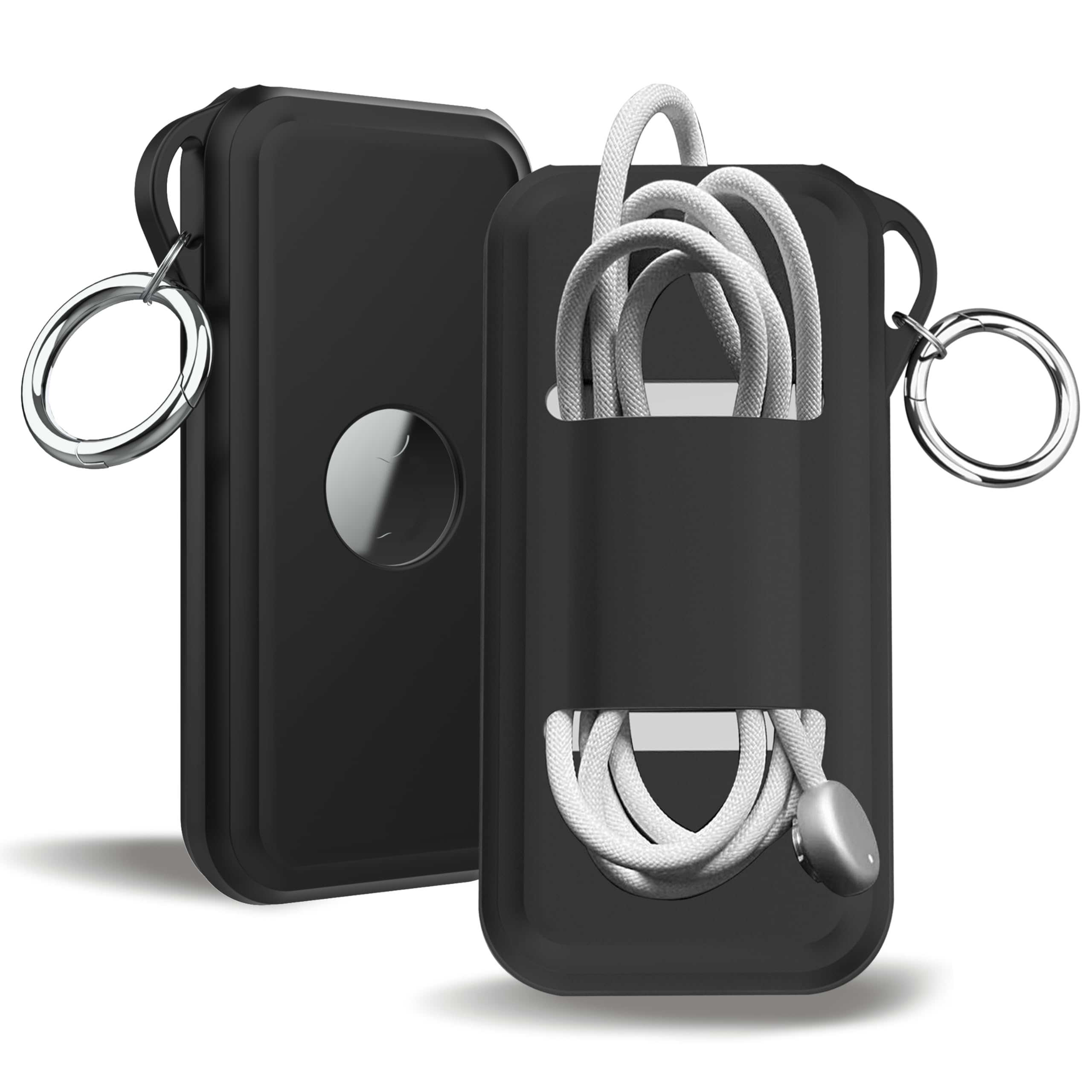 Protective case for Apple Vision Pro Battery, Anti-Scratch Silicone Cable-Holder for Power Bank Acceeessoriees (Black)