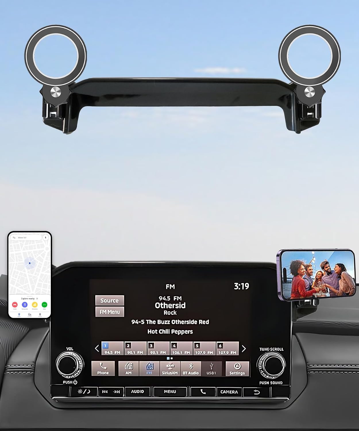 Car Phone Holder for Mitsubishi Outlander 2022 2023 2024 Accessories Apply to 8 Inch Touch Screen Fixed Clip Magsafe Cell Phone Mount Hands-Free 360° Rotation