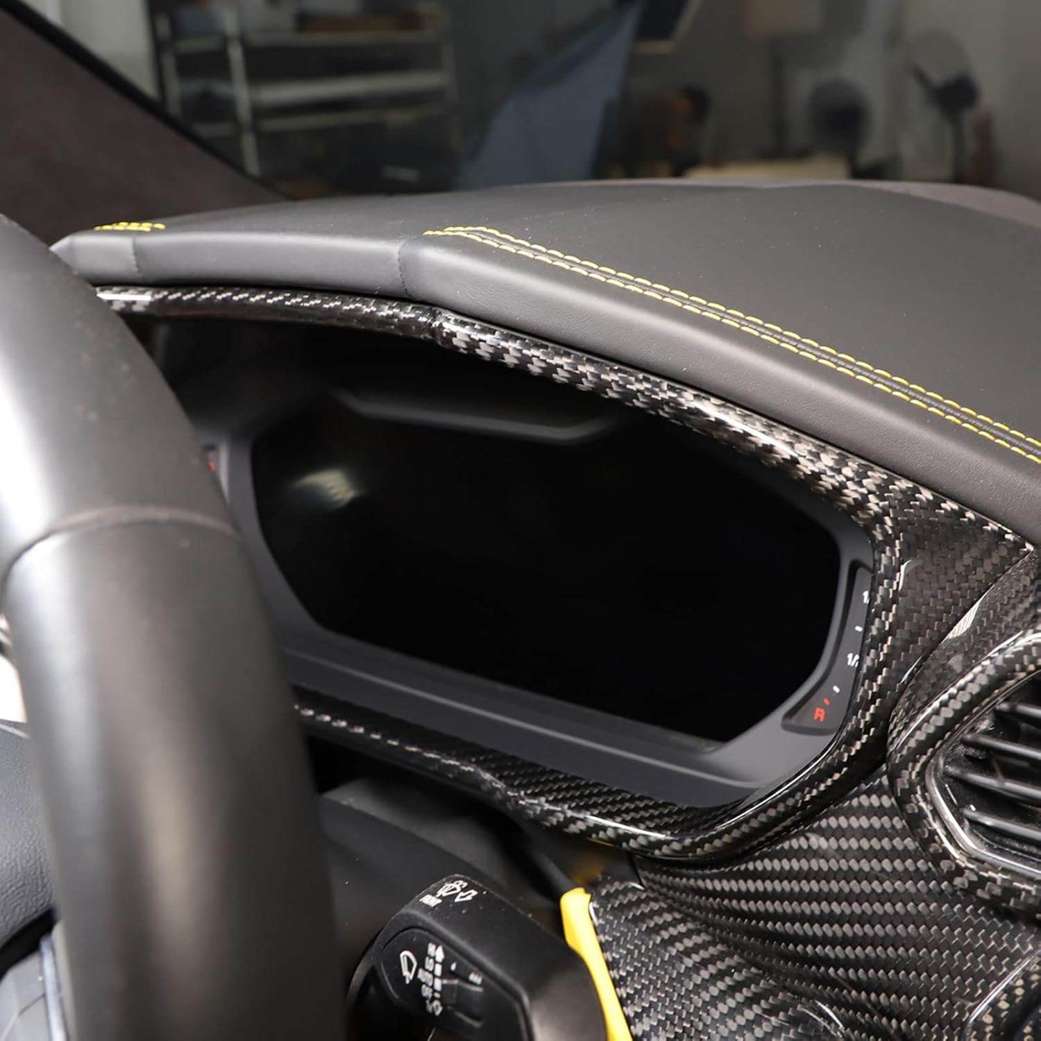 Dashboard Panel Frame Cover Trim Compatible with Lamborghini URUS 2018-2023, Carbon Fiber Center Console Dial Dashboard Moulding Decoration Accessories (Carbon Fiber)