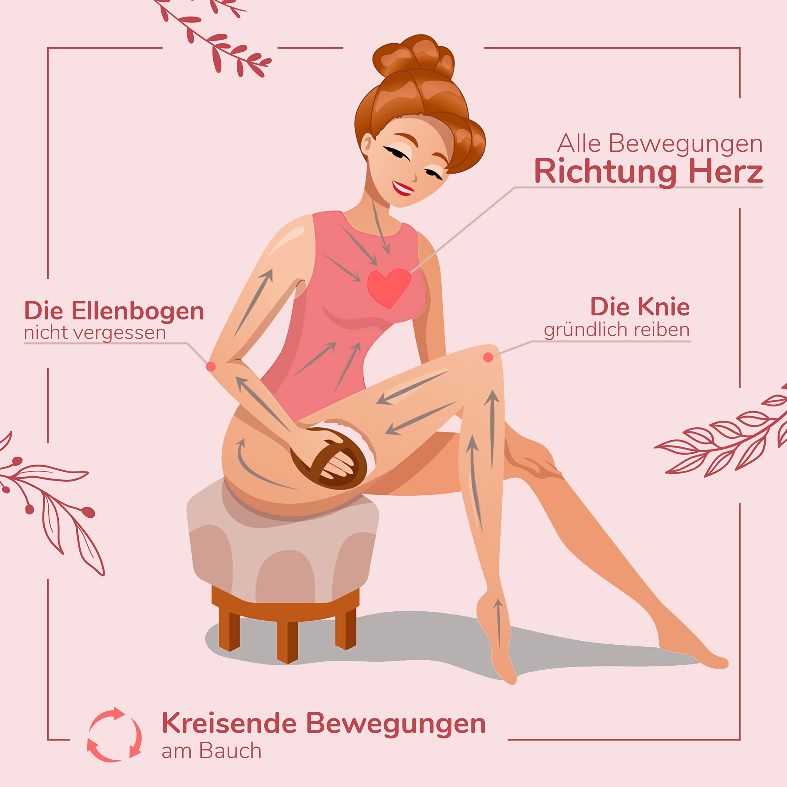 Kupferbürste Körperbürste mit feinen Kupferdrähten Trockenbürste Lymphdrainage