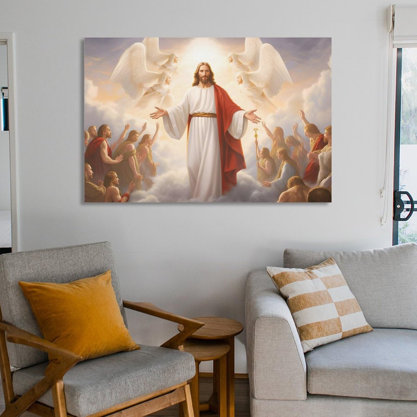 心を癒す教会アート｜教会の扉（ブルー）｜神聖な光を届ける日本画インテリア 心を癒す教会アート｜教会の扉（ブルー）｜神聖な光を届ける