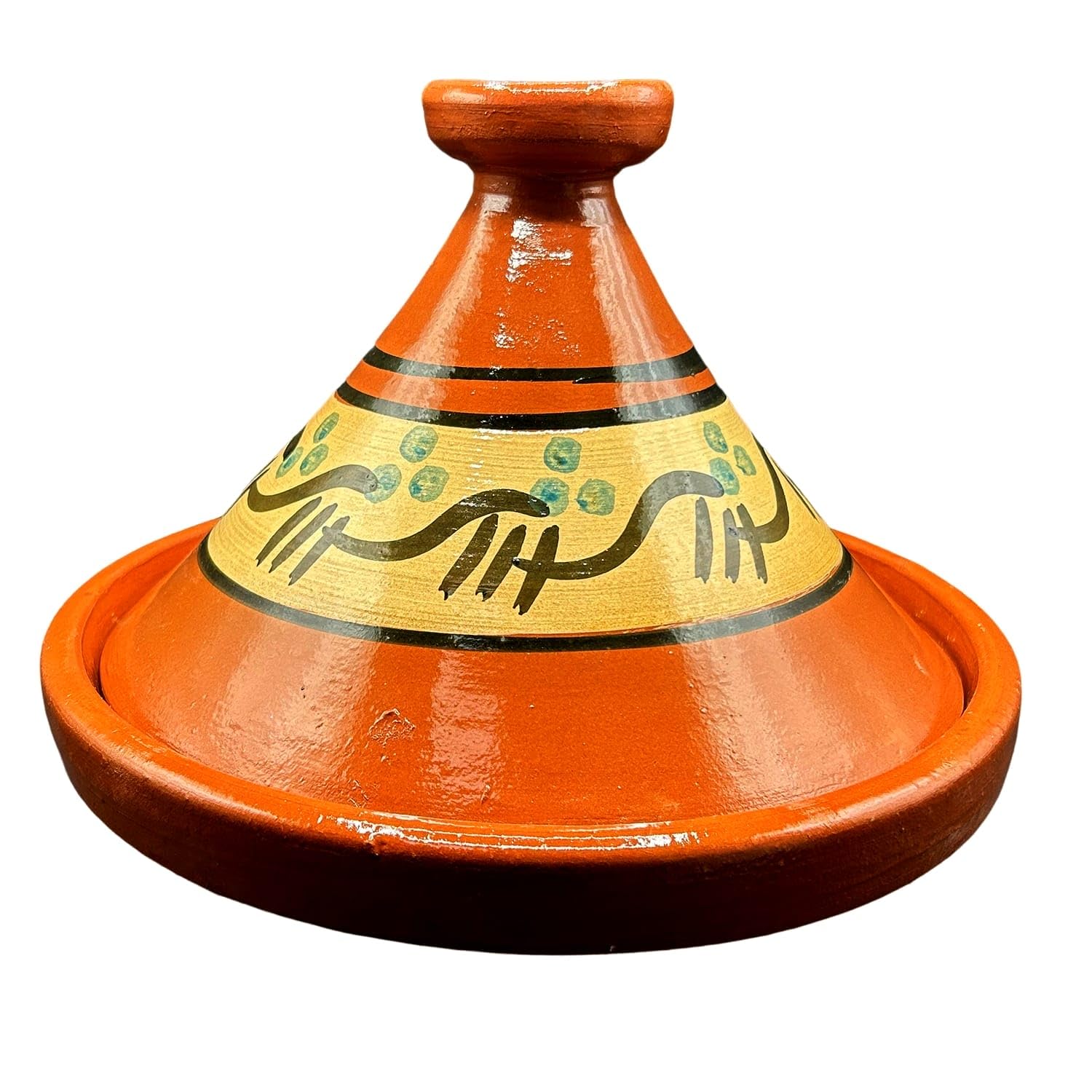 Tajine XL 35 cm in Terracotta Dipinta a Mano – Pentola Tradizionale Marocchina/Tunisina + Ebook Gratuito 3107251000