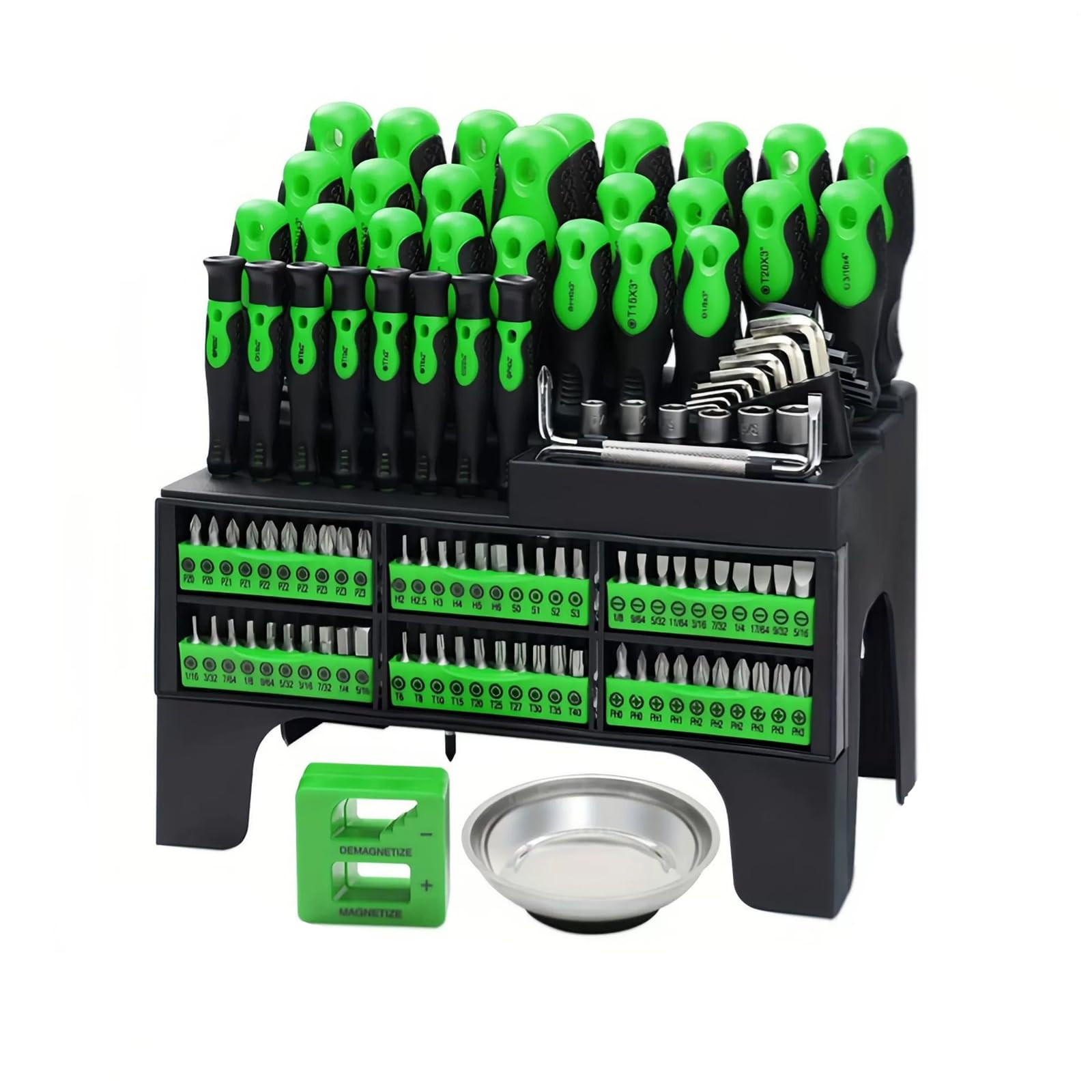 Hlzcmwi Green Screwdriver Set Featuring Strong Heads Steel Construction And Ergonomic Grip For Home And Electronics Repair Full Screwdriver Tool Set