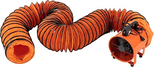 Miniatura 5 de LUGBING Ventilador de utilidad, ventilador portátil de 10 pulgadas, 320 W, soplador de alta velocidad, potente extractor de humos de bajo ruido con