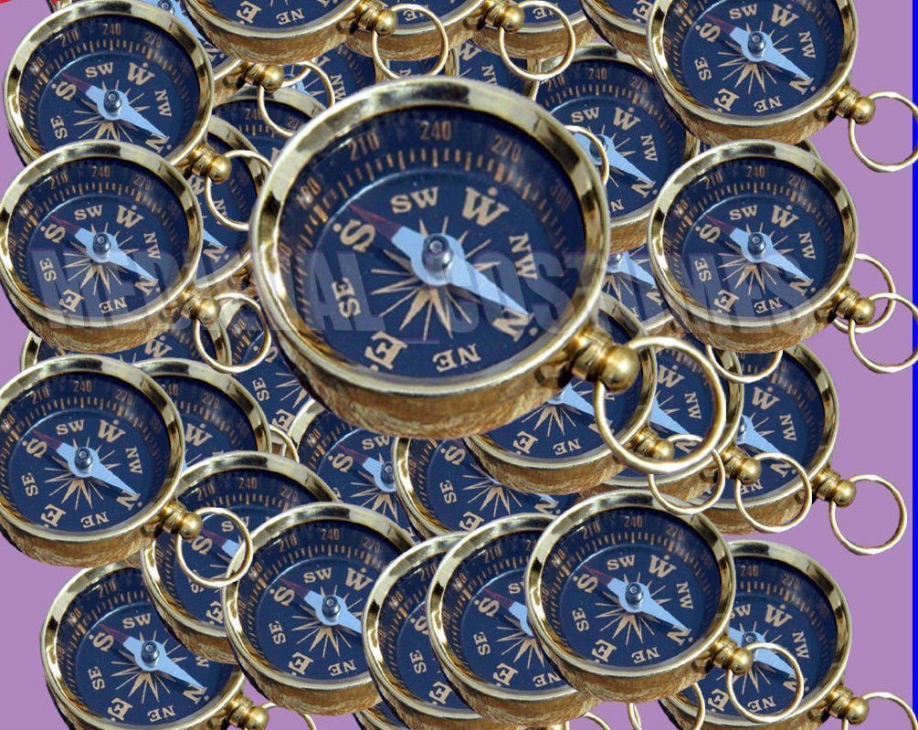 Mahira Nautical 37MM Necklace Style Lot of 100 Shinny Brass Working Compass-Nautical GIF A
