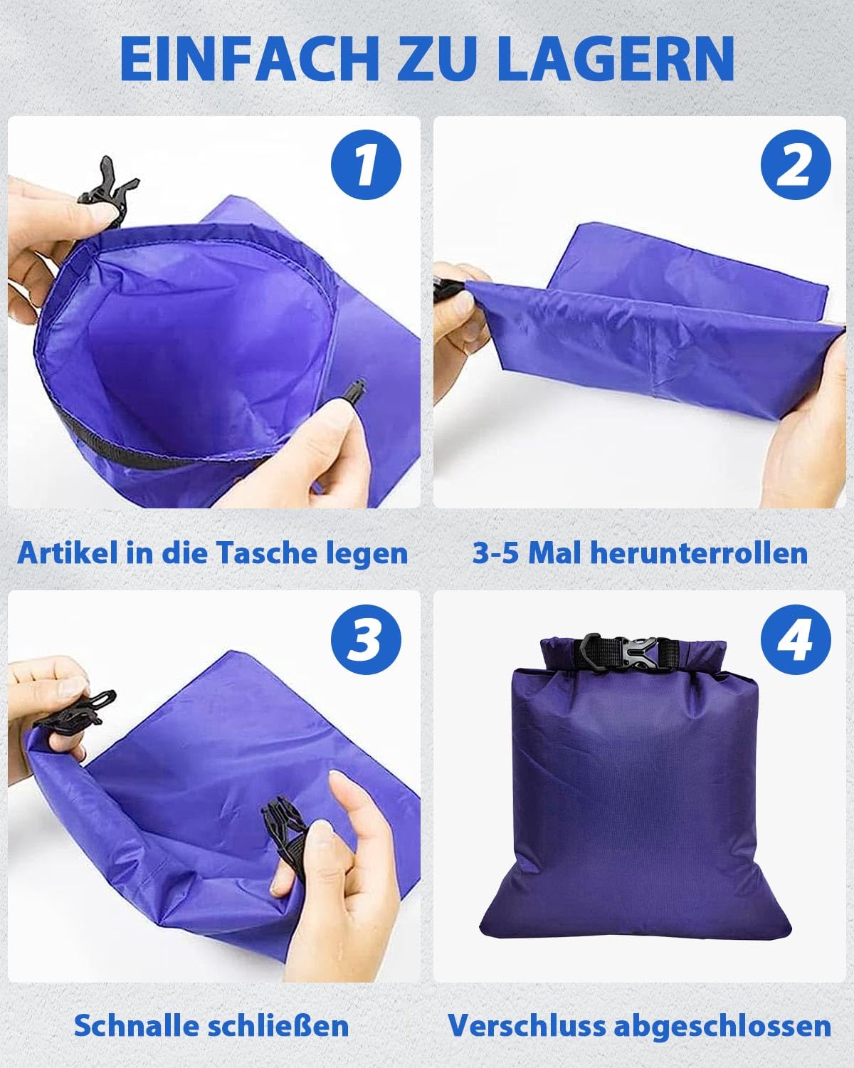 Victoper wasserdichte Aufbewahrungsbeutel 8 Stück, 1.5/2.5/3/3.5/5/8/10/12L Wasserdichter Tasche Beutel Lightweight Dry Bag, Wassersport Säcken für Zum Kajakfahren, Wandern, Camping (Mehrfarbig)