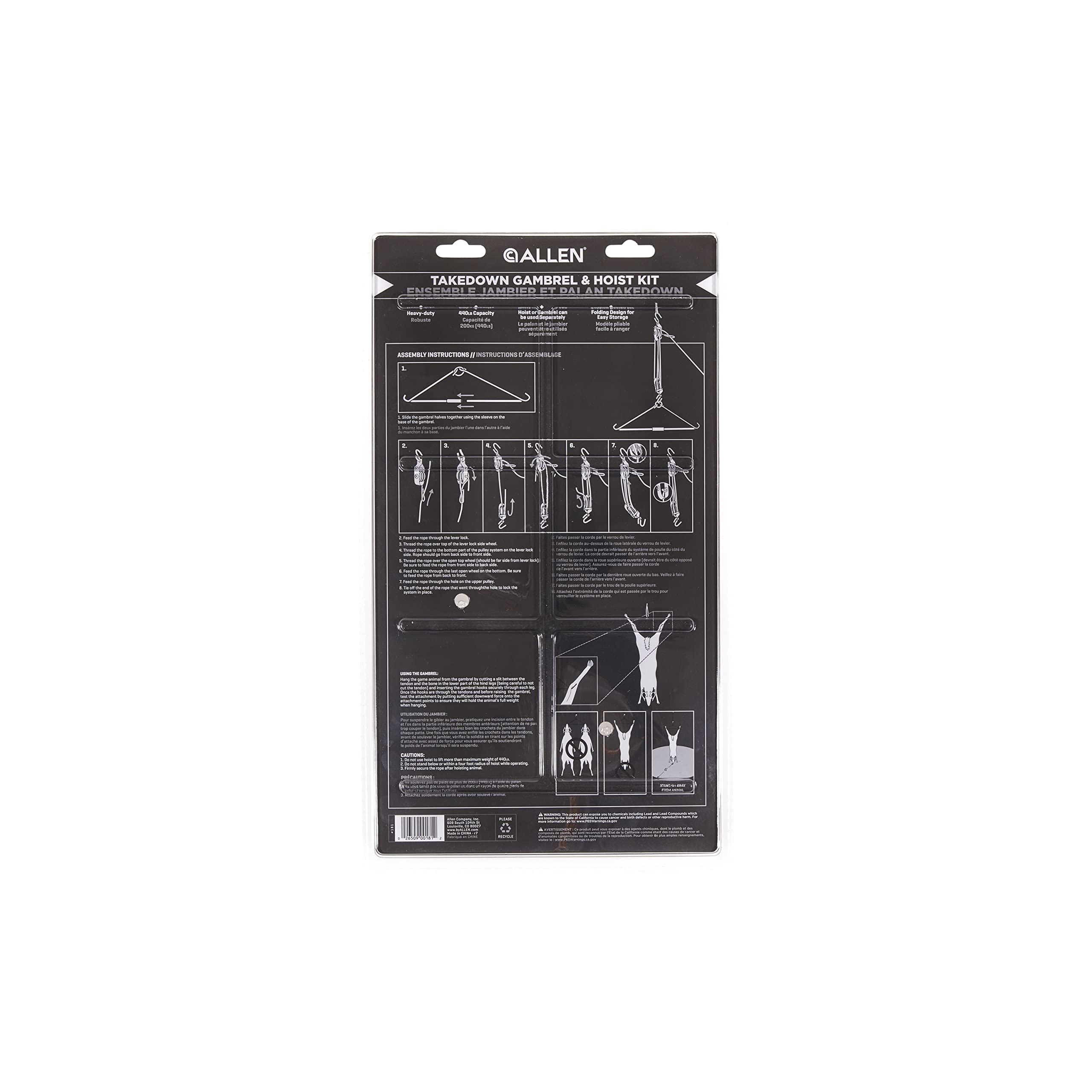Allen Takedown Gambrel & Hoist Kit, 440 Pounds