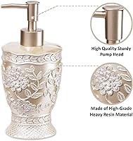 Vista 2 de Zahari Home Rose Vine Stylish Soap Dispenser Set - Modern Print Design for Kitchen and Bathroom - Lotion Pump, Dish Soap, Hand Sanitizer, Hand Soap