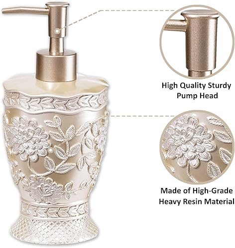Miniatura 2 de Zahari Home Rose Vine - Elegante dispensador de jabón, diseño moderno de impresión para cocina y baño, bomba de loción, jabón para platos,