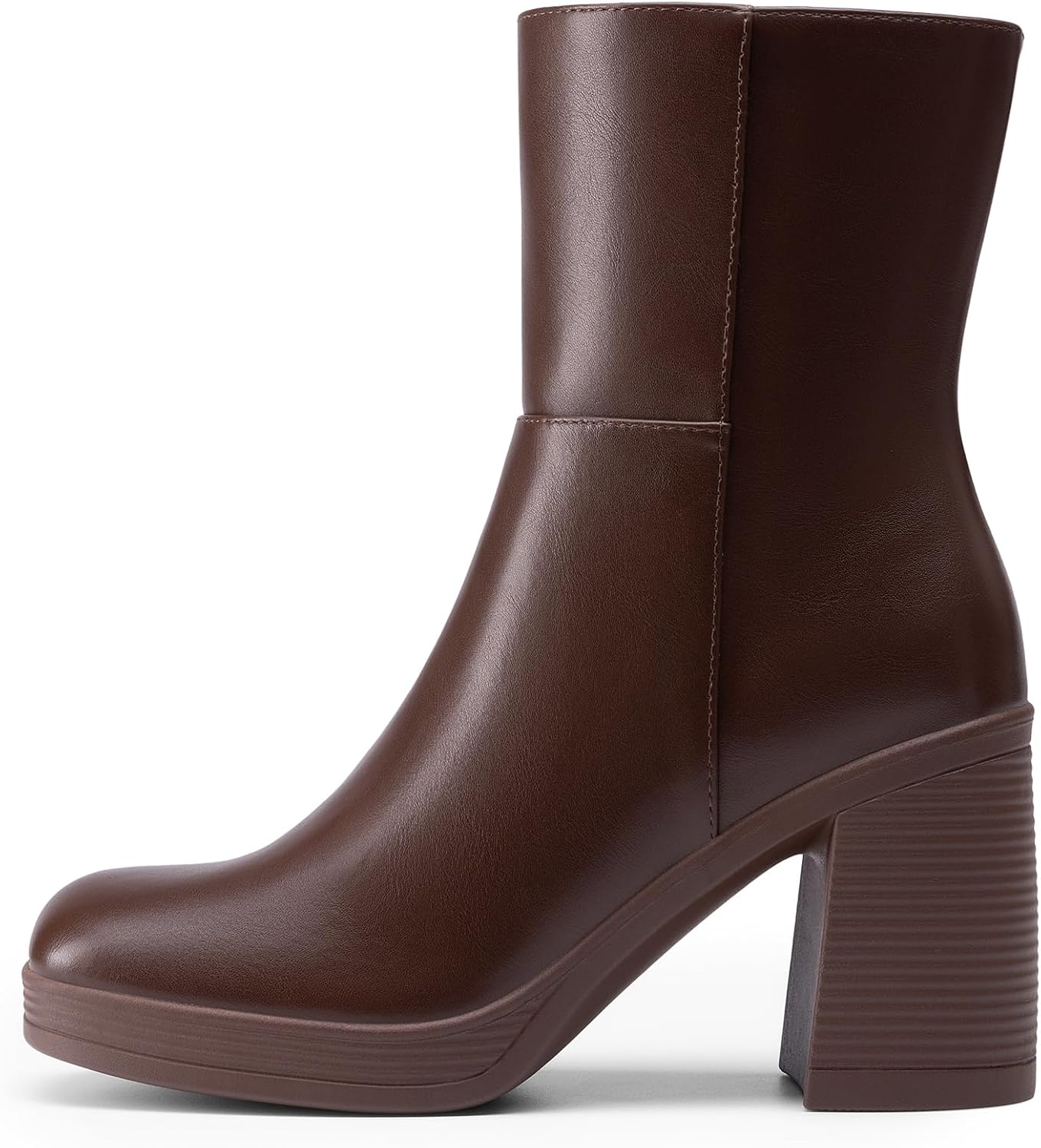 DREAM PAIRS Women's Platform Gogo Ankle Boots Chunky High Heels Square Toe Comfort Party Dress Side Zipper Booties Shoes for Women