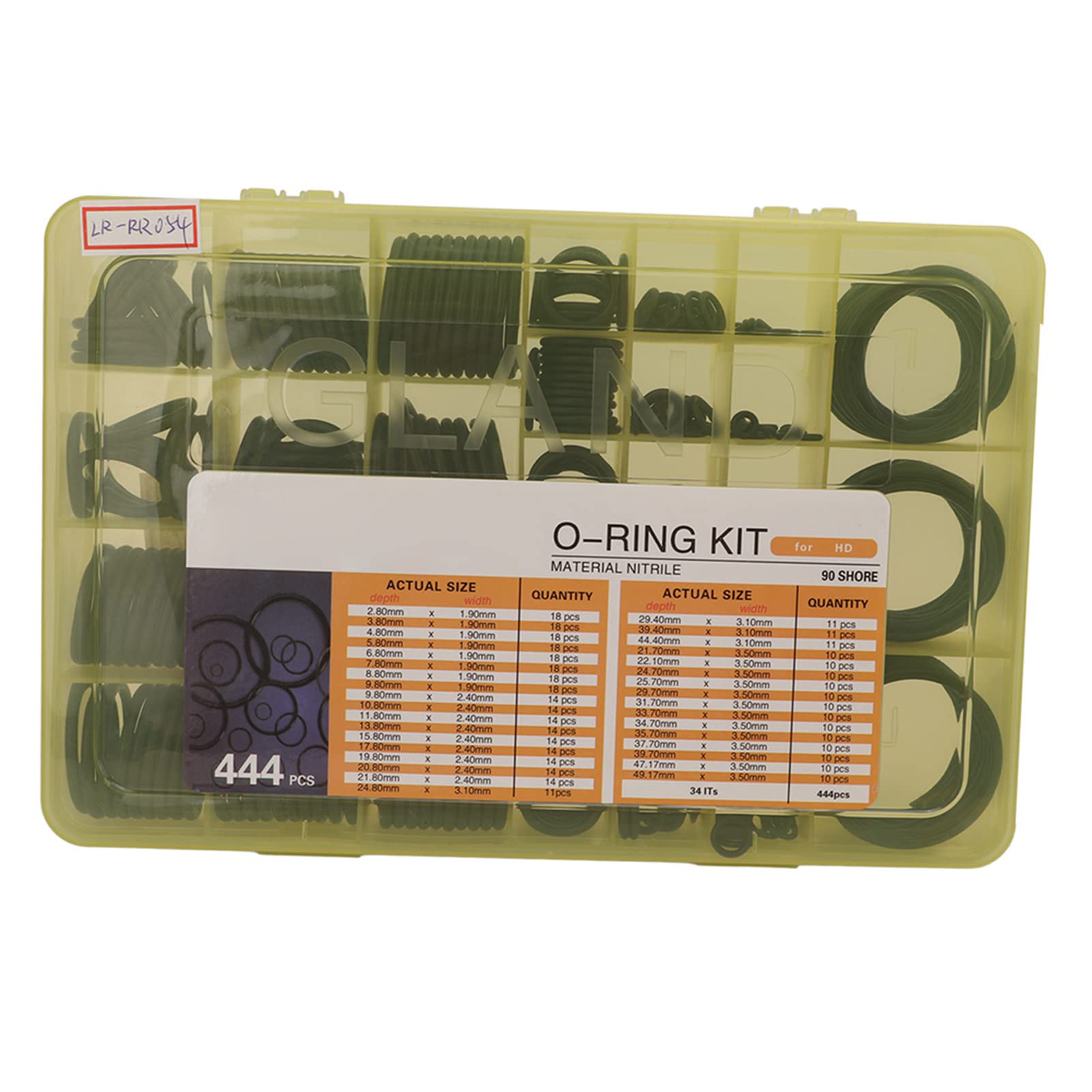 Sellos de anillos tóricos de goma,Juego surtido de anillos tóricos,Kit de sellos de anillos tóricos,Kit de juntas tóricas universales de 444 piezas Juego de anillos