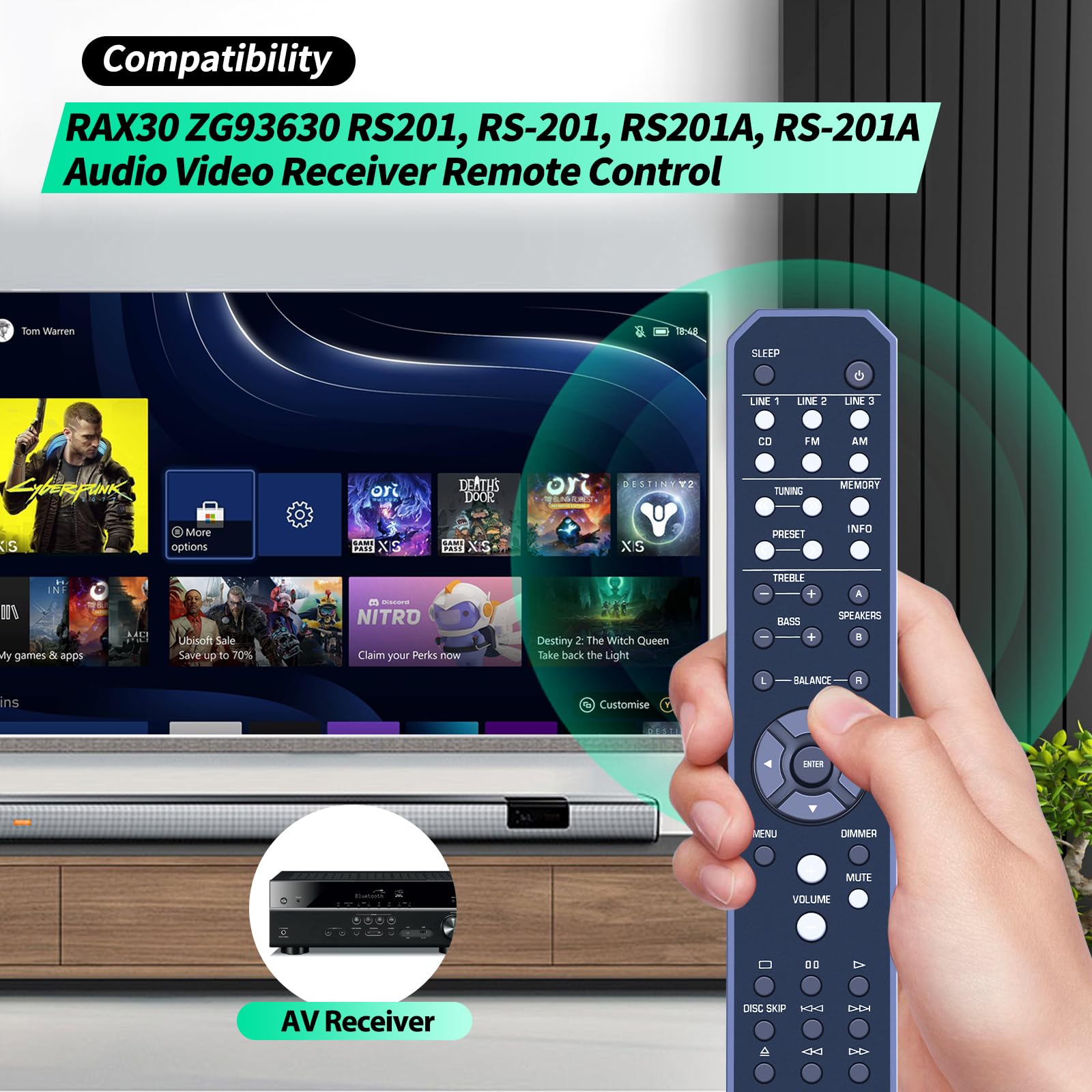 Amazon.com: RAX30 ZG93630 Remote Control Replacement for Yamaha