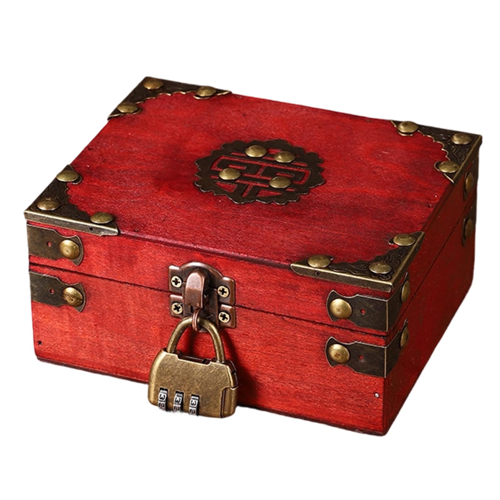 Xjdzineq Antique Wood Jewelry Box Featuring Clasp for Decorative Storage and Valuables Protective Multipurpose Box