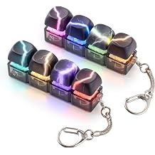 Hyekit LED Keyboard Fidget Toy with Lightning Effects Keychain, 2-Pack | Colorful Lightning Effects, Loud Clicky Buttons, Stress Relief Clicker, Anxiety Decompression, Portable Keychain Design
