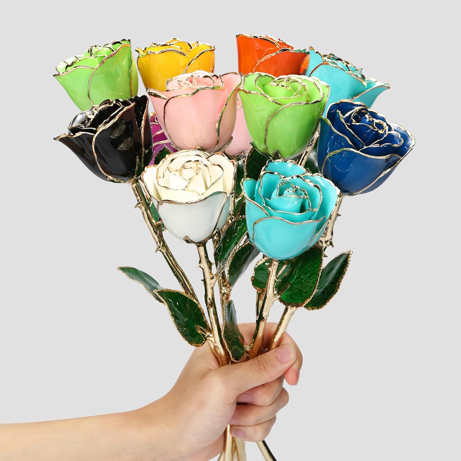 Valentines 24K Gold Roses, Birthday Gift for Wife - Gold Dipped Real Rose Idea Gifts for Anniversary Valentines Day Mothers Day (Red Rose with Love Stand) - Image 7