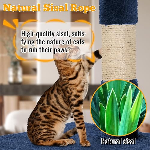 Miniatura 4 de FDW - Árbol para gatos de 37.8 pulgadas, torre para gatos para interiores con postes para rascar, mueble para gatos de varios niveles, centro de