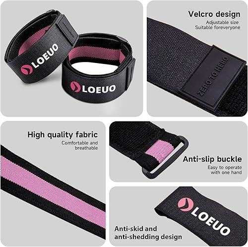 Miniatura 4 de Bandas de glúteos para entrenar glúteos, bandas de restricción de flujo sanguíneo ajustables con antideslizantes para entrenamiento de glúteos y