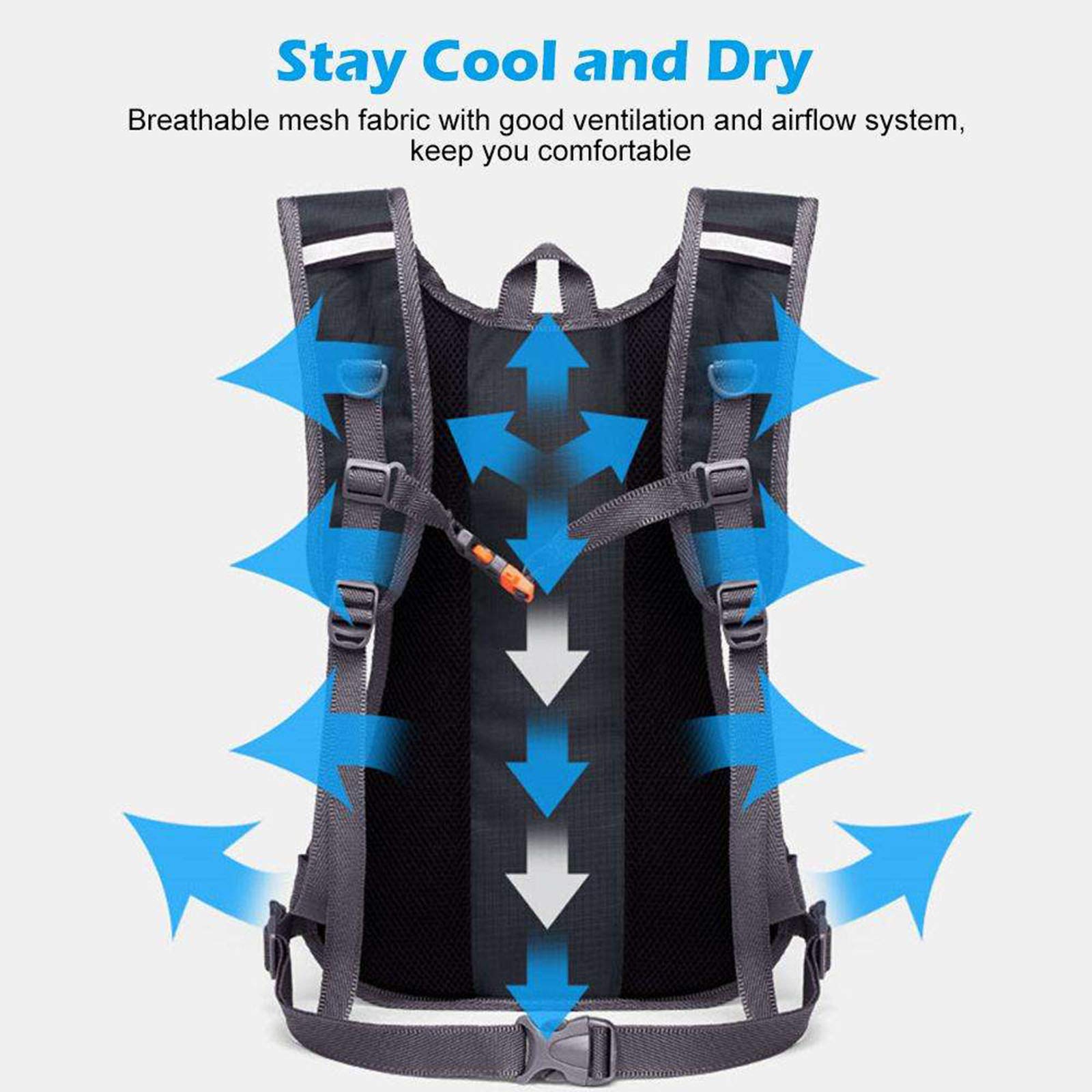 Sac à Dos VTT, Sac Hydratation avec Poche d'eau 2LSac à Dos Running Léger 8L pour Homme Femme pour Vélo VTT Randonnée Alpinisme Camping,Green
