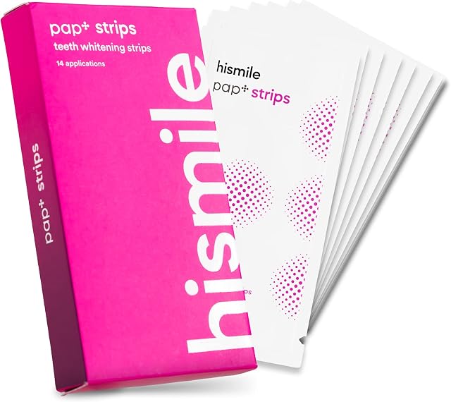 Hismile Teeth Whitening Strips, Whitening Strips for Sensitive Teeth, Peroxide Free Whitening Strips, Reduced Sensitivity Whitestrips, Dental Whitening Strips, Pack of 28 Strips, 14 Treatments