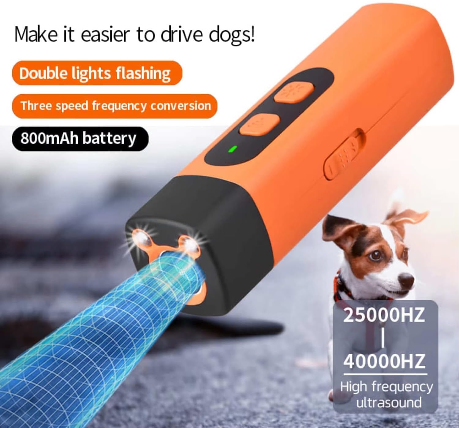 The BarkShield Pro-Bark Shield Anti Barking Device forDogs,Dog Bark Deterrent Device with HD Display and LEDFlashlight,Stop Bad Behavior Without Yelling or Swatting (1Pcs Yellow) - Image 4