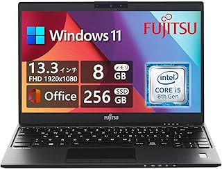【整備済み品】 富士通 極軽極薄FUJITSU LIFEBOOK U939 ■13.3型FHD(1920x1080) - Win11搭載 - 第8世代Core i5-8365U(1.6GHz) - 8GBメモリ - SSD 256GB - We...