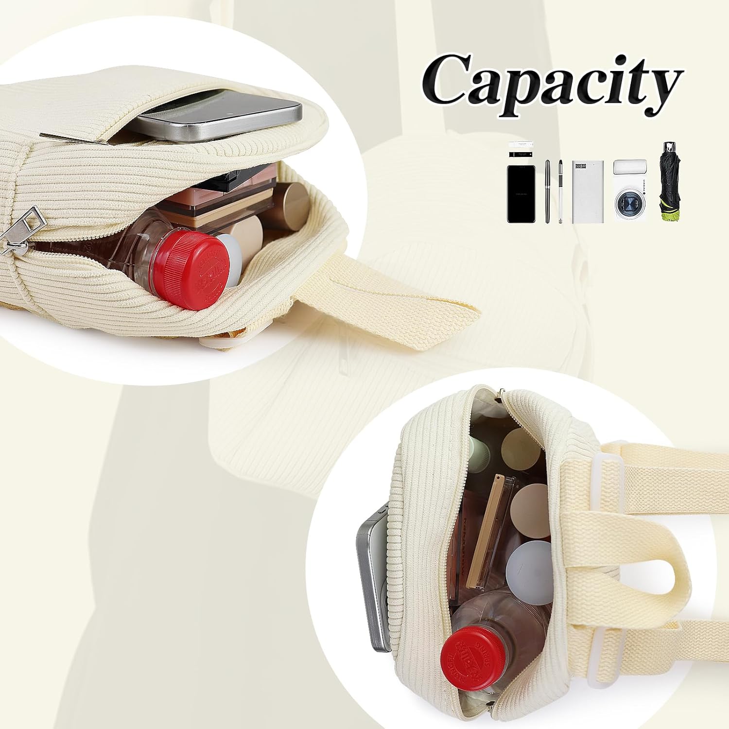 Corduroy Small Backpack, Stylish Mini Backpack Purse Small Backpacks for Women, Cute Backpack for Travel, Shopping (black) - Image 4