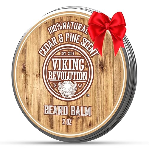Viking Revolution Bálsamo para barba de cedro y pino, mantequilla con aceite de argán, suavizante e hidratante para hombres, cera para barbas (2
