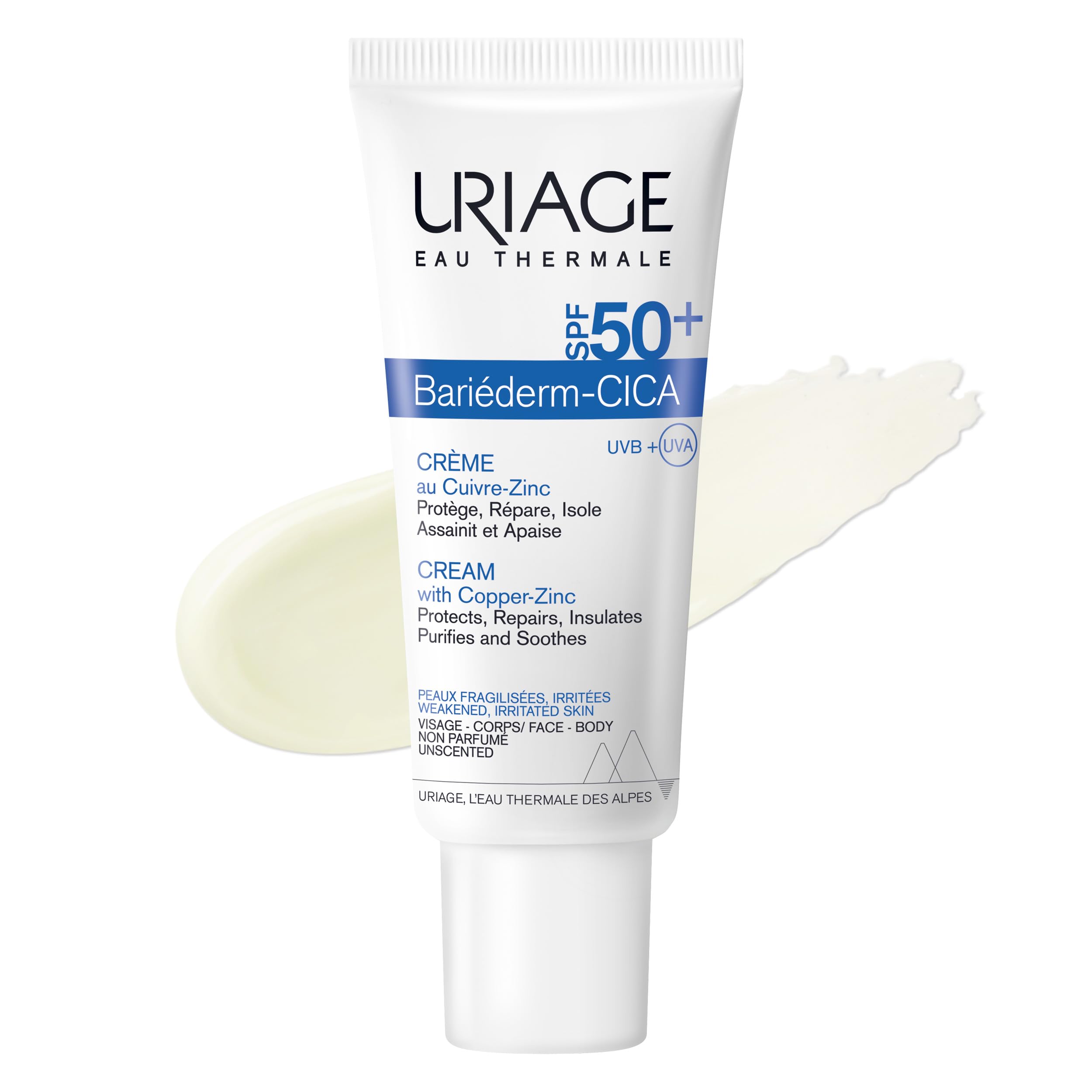 Sponsored Ad – Uriage Bariéderm-Cica Cream Multi Purpose Cream with SPF50+, 40ml - Daily Face Cream with Copper-Zinc - Prevents Formation of Skin Marks - Scars, Tattoos, Laser - Fragrance-free