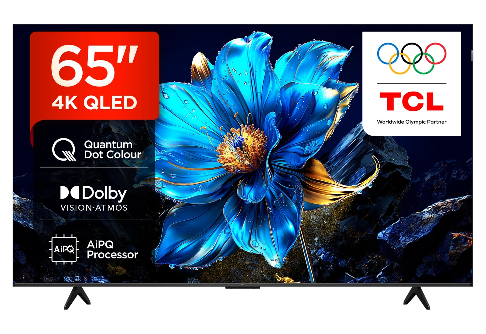 TCL 65P7K 65”QLED 4K HDR TV, Google TV, Smart TV(Dolby Vision & Atmos, Game Master, Motion clarity)