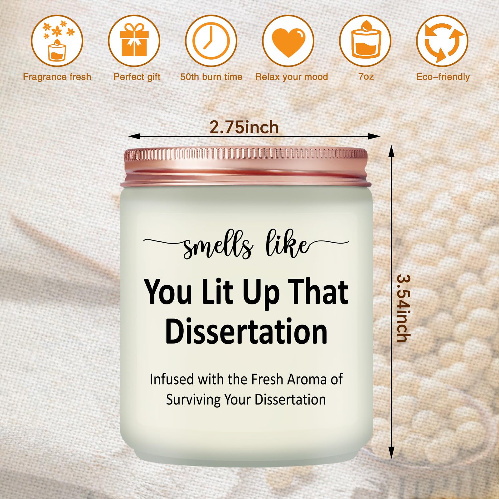 PhD Graduation Gifts - Doctorate Degree Gifts for Women - Congratulations Present for Him, Her, Doctoral Graduates, PhD Student - Lavender Scented Candle