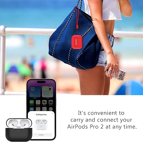 Miniatura 10 de Funda de silicona para AirPods Pro de 2 generación, con cordón, compatible con la funda de AirPods Pro2 2022 (morado)