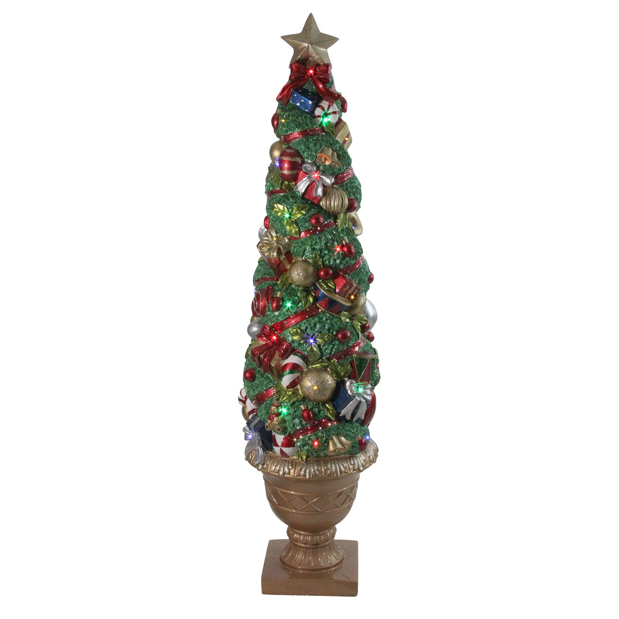 Northlight 5' Prelit Fiber Optic LED Topiary Outdoor Artificial Christmas Tree