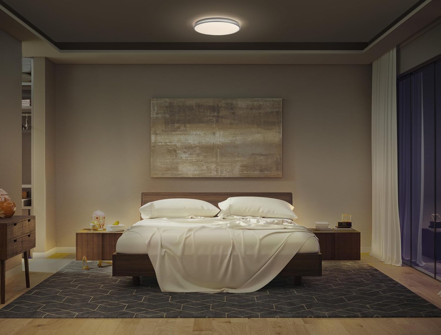 LEDVANCE ORBIS DUBLIN LED Ceiling Light installed in a bedroom