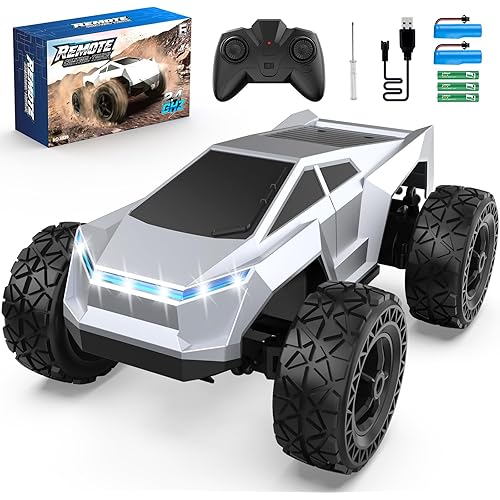 1:18 Scale Remote Control Car Truck, 2.4GHz All-Terrain RC Car Toy with LED Lights, Boy Toys Monster RC Trucks Birthday Gifts for 4 5 6 7 8 9 10 Year Old Boys Age 4-6 6-8 8-12