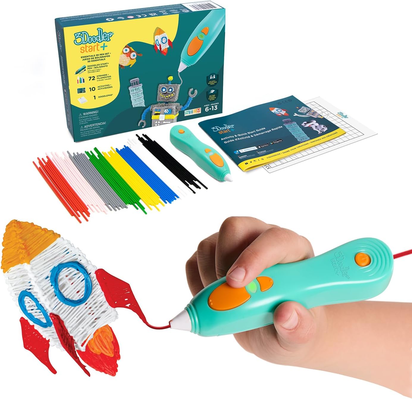 3Doodler Start+ Essentials 3D Pen Set for Kids,...
