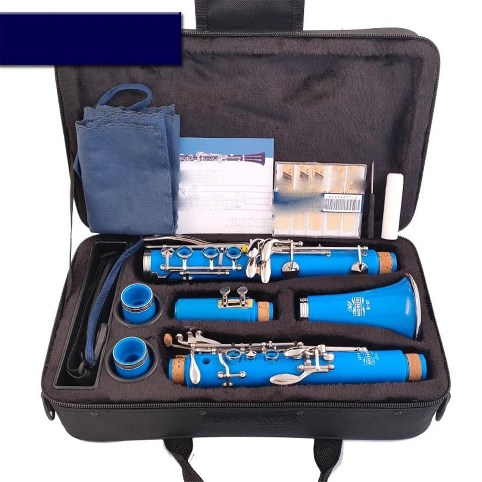 Clarinete Principiantes Clarinete Si Bemol | 17 teclas, azul cielo