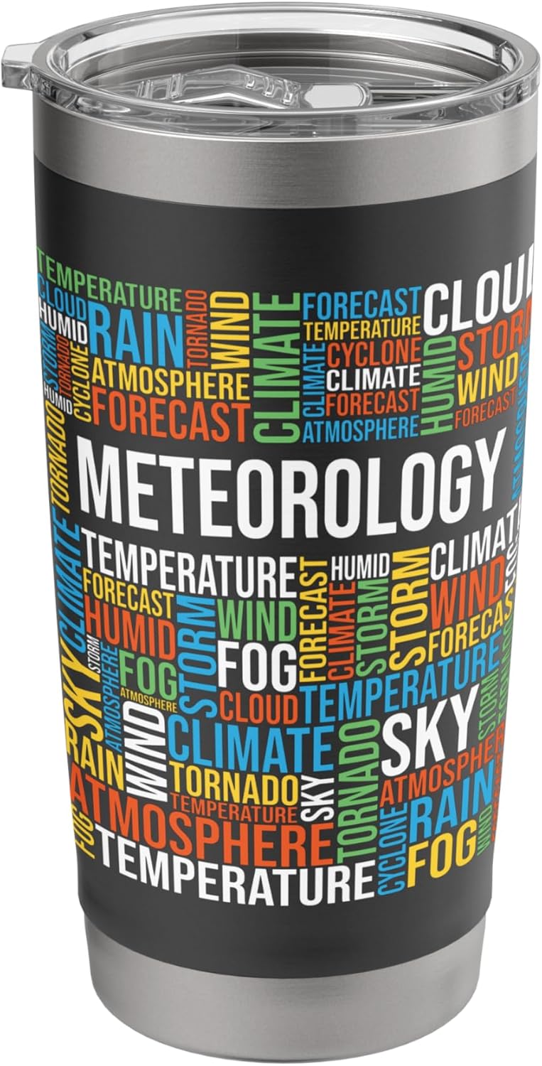 Meteorology - Word Cloud Meteorologist Weather Forecasting Stainless Steel Insulated Tumbler