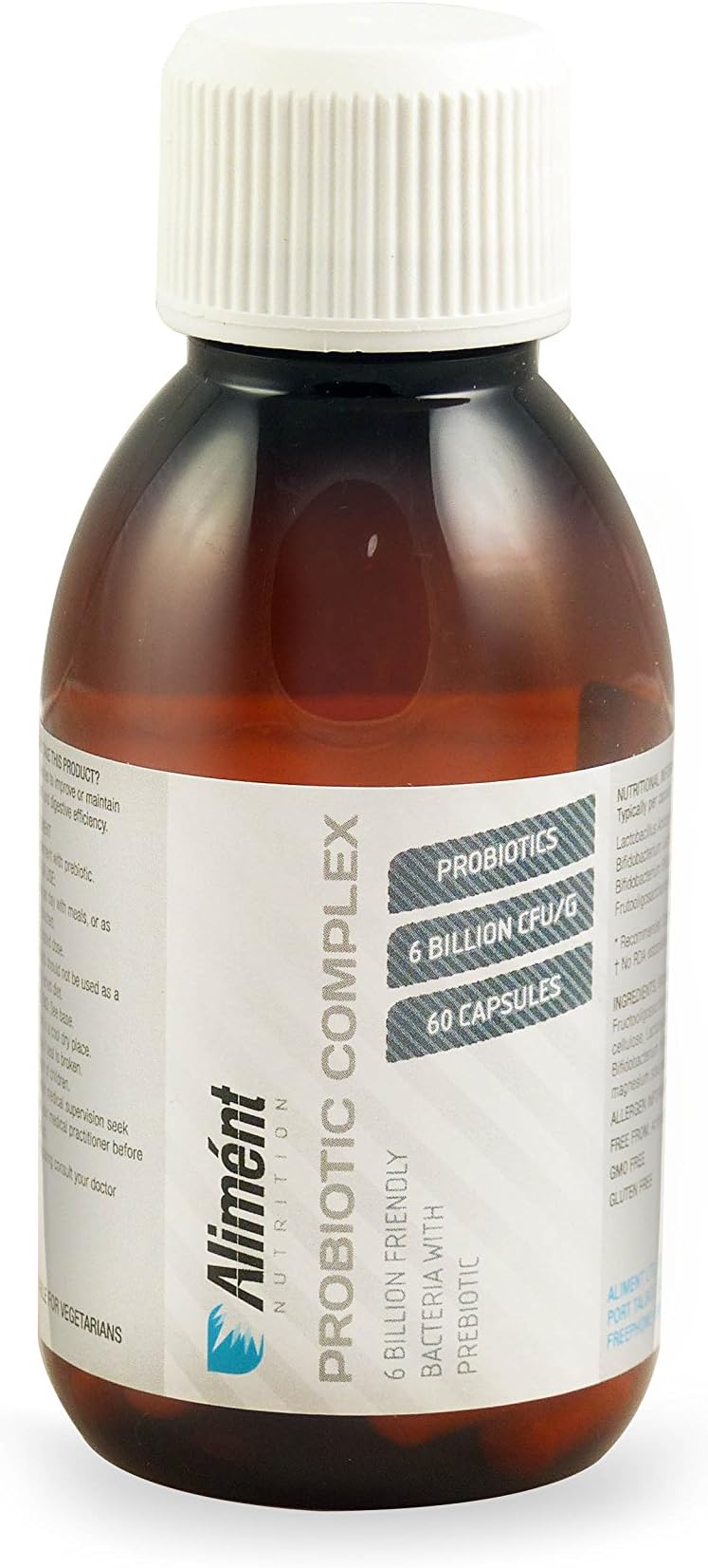 Alimént Multi-Strain Probiotic Complex with Prebiotics - 60 Capsules with Lactobacillus acidophilus & Bifidobacterium bifidum