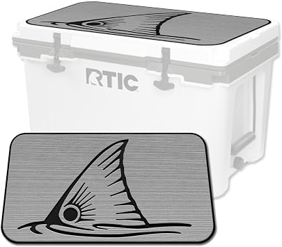 USATuff SeaDek EVA Mat Cooler Pad fits RTIC | Peel & Stick Application | Non Slip Comfort Accessories - Top Fin Redfish Design StormGray-Black