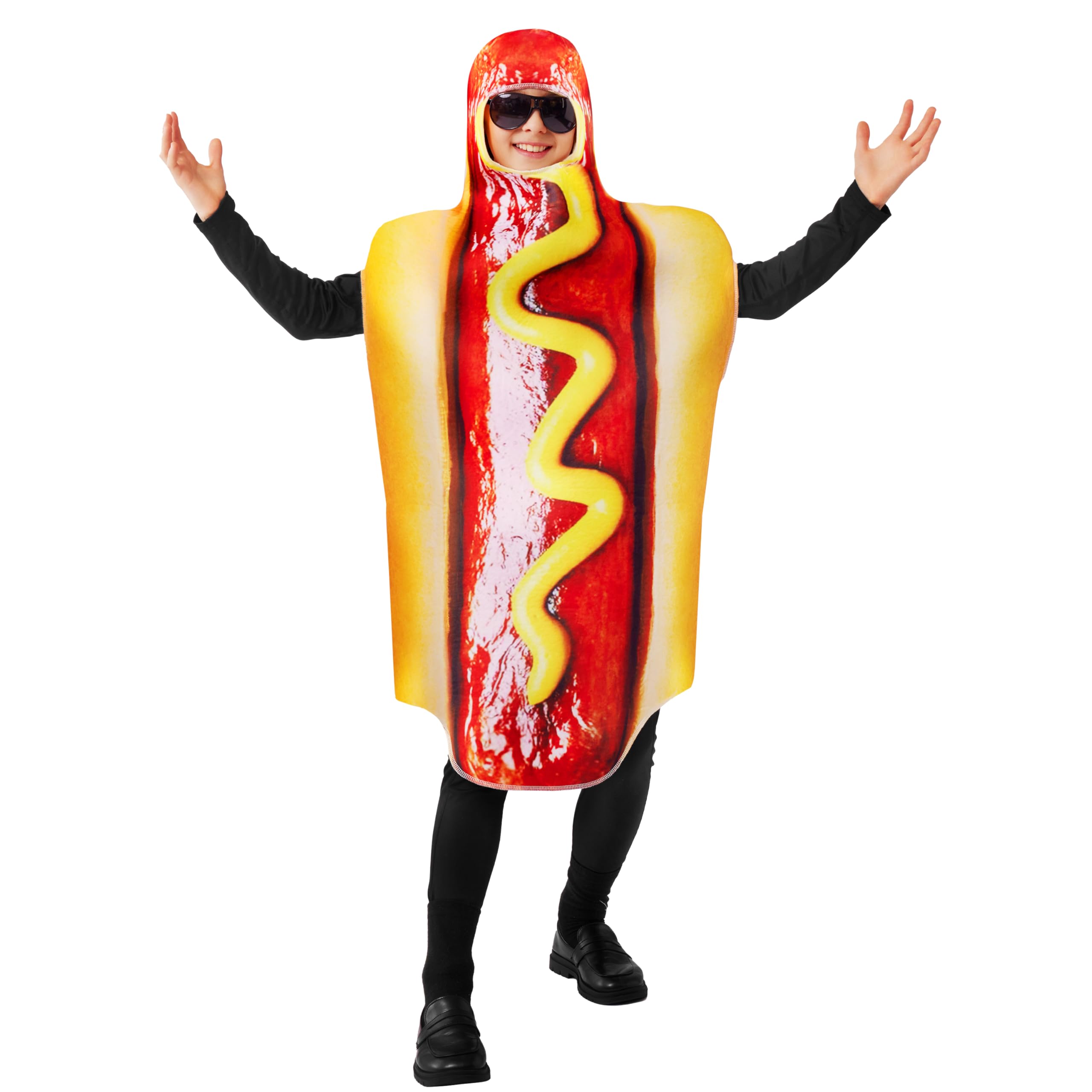 Spooktacular Creations Hot Dogs Costume Kids, Unisex Food Costume for Child, Teens Halloween Dressup Cosplay Party