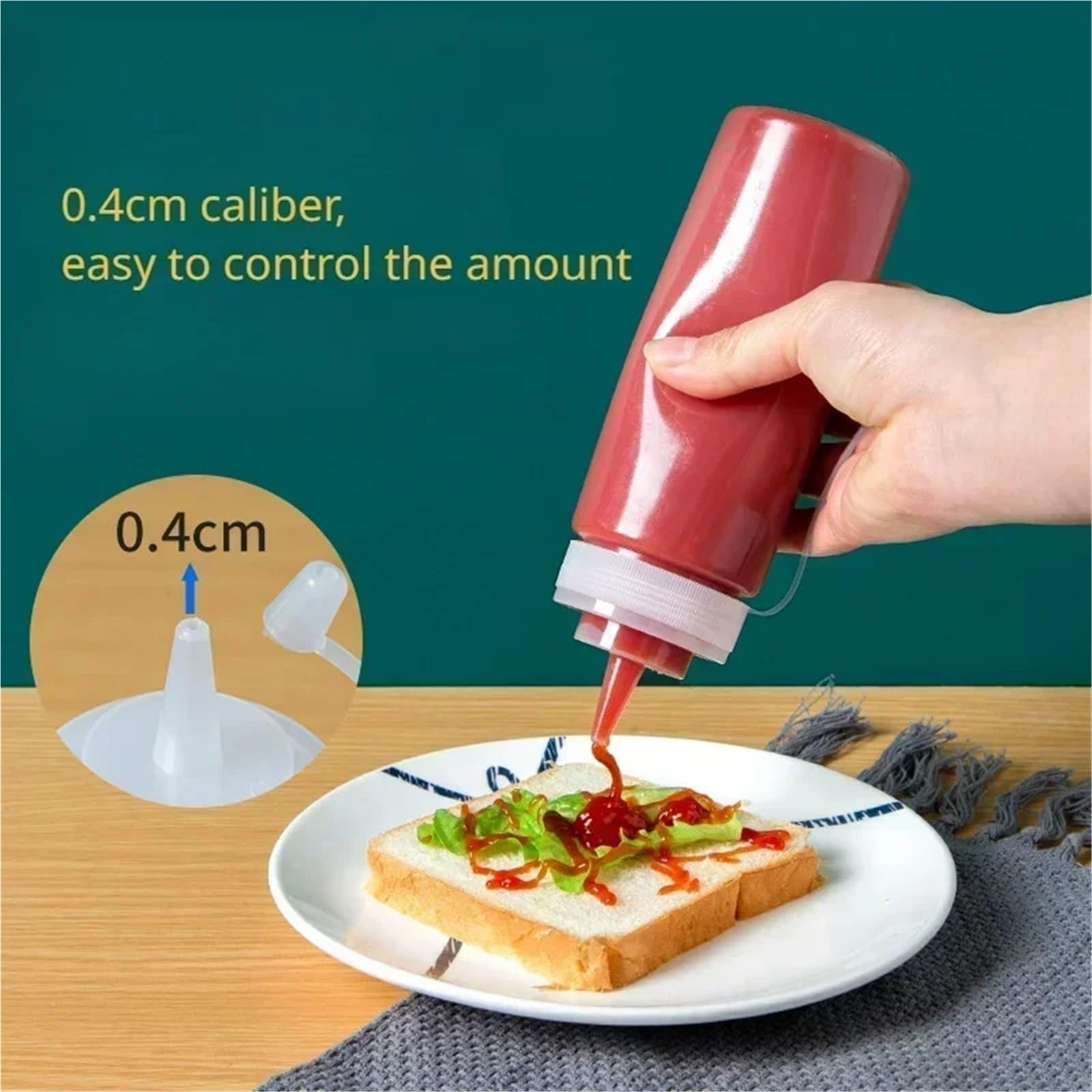 10 pezzi Ketchup Salse BBQ Bottiglia di olio d'oliva Bottiglie condimenti grandi da spremere con ugelli Dispenser Salsa Gadget cucina per Condimenti(450ml)