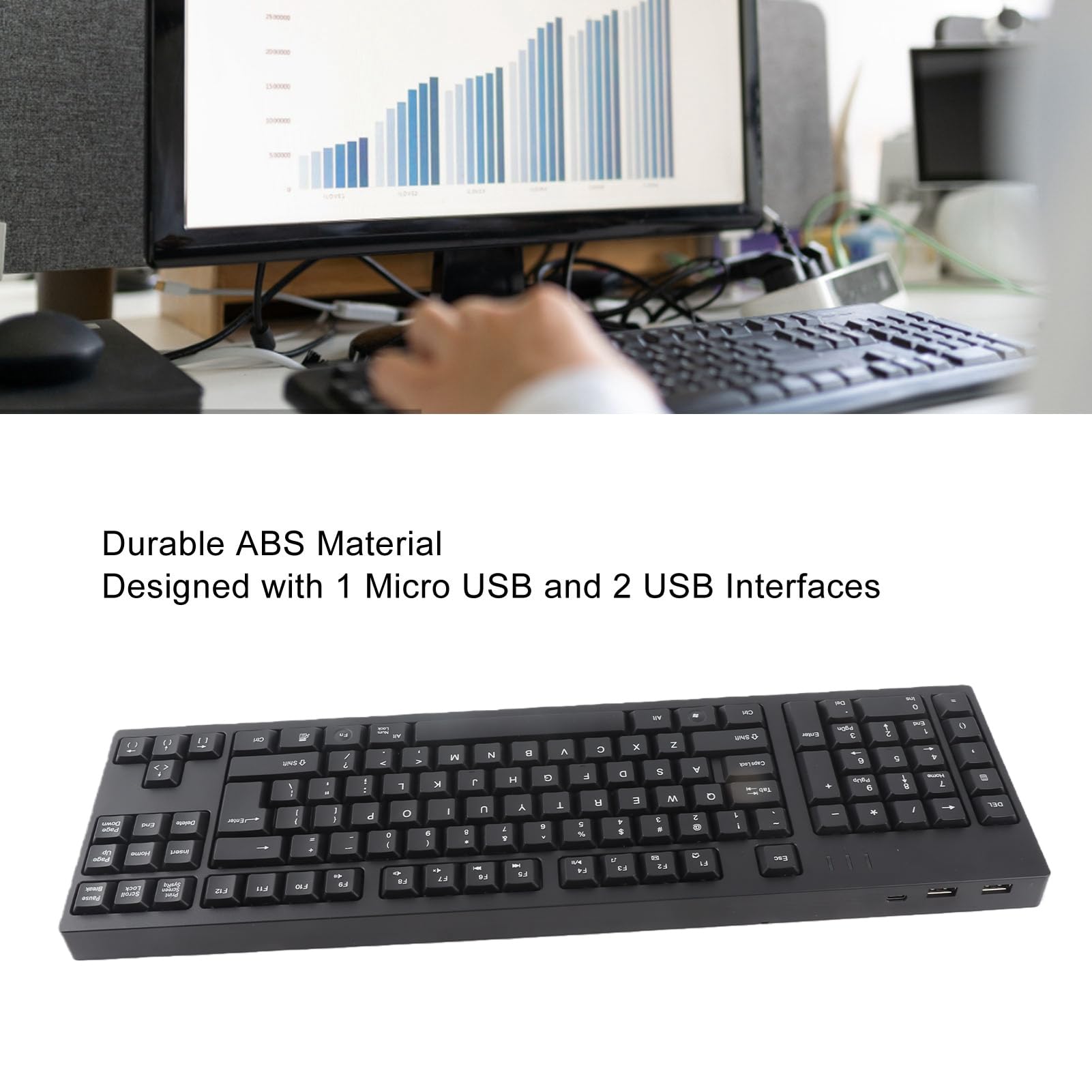 Annadue Teclado para Zurdos 109 Teclas Tipo C Diseño Ergonómico Teclado de Oficina Plug and Play para Diseñador de Contabilidad Empresarial, en Inglés con Diseño de EE. UU.
