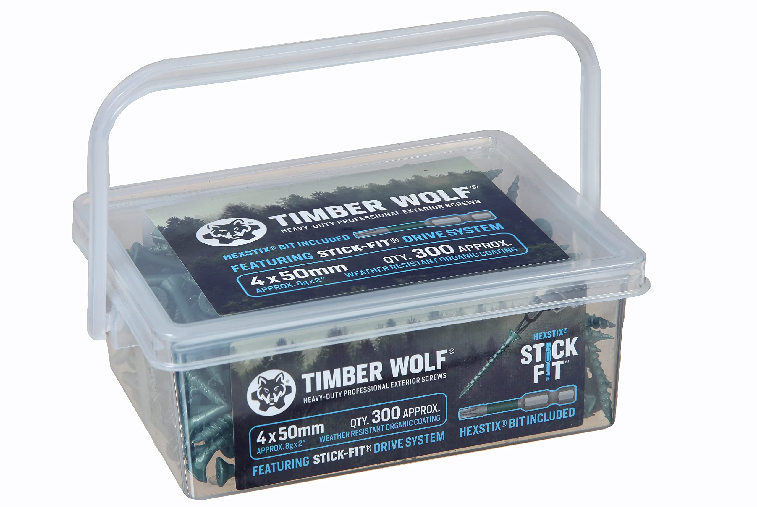 TIMBER WOLFExterior Woodscrews - 4.0 x 50mm - Tub of 300, Green