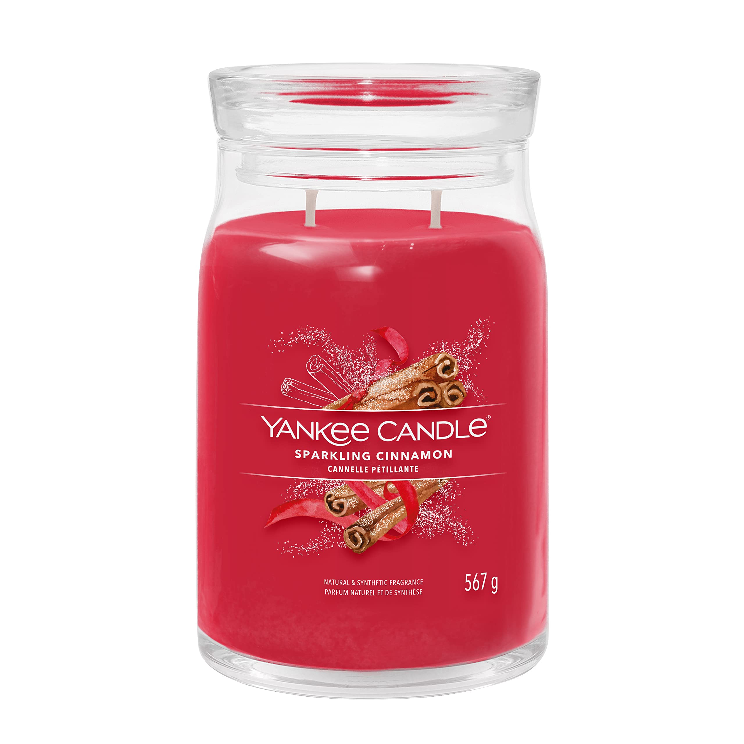 Yankee Candle Signature Candela Profumata, Cannella Frizzante In Giara Grande, Candele Di Miscela Di Cera Di Soia Lunga Durata-image