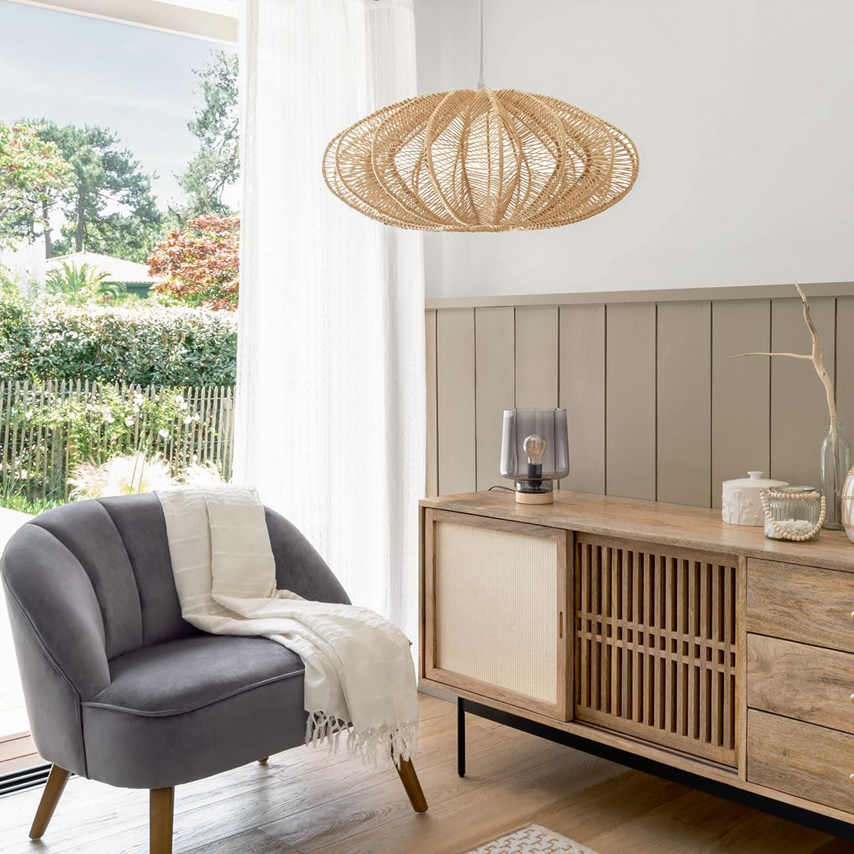 Atmosphera - Suspension "Tery" D57 cm, Beige