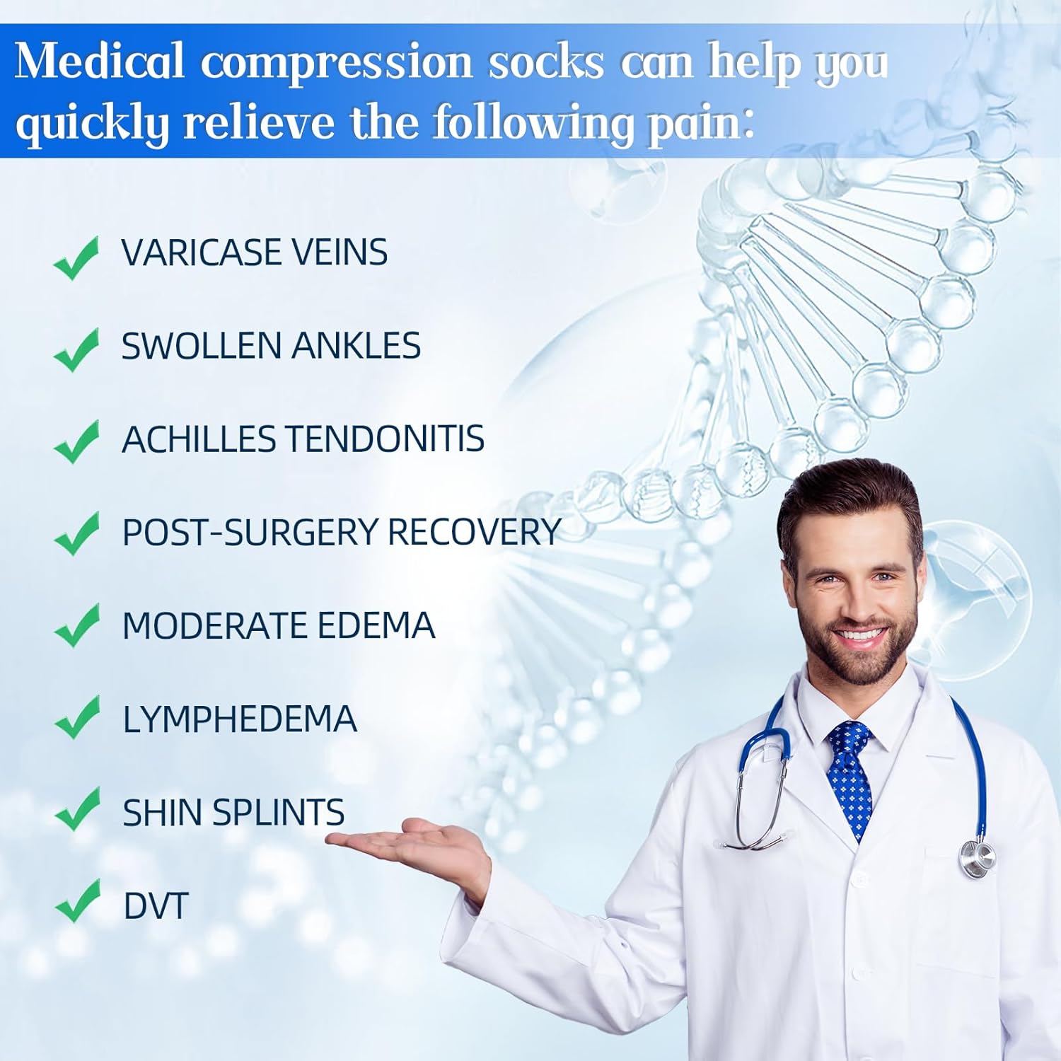 20-30mmHg Compression Stockings for Women, Open-Toe Thigh High Compression Socks, Medical Compression Stockings for Varicose Veins, Swelling, Teacher, Doctor - Image 4